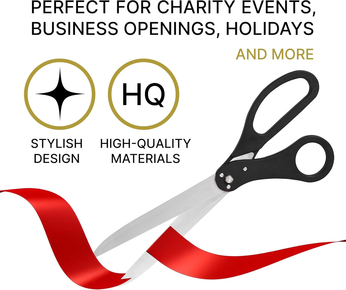 Elegant black-handled scissors for ribbon cutting ceremonies