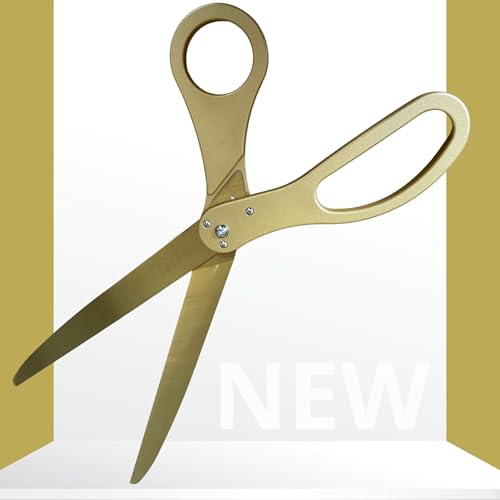 Gold ceremonial scissors with gold blades for ribbon cutting