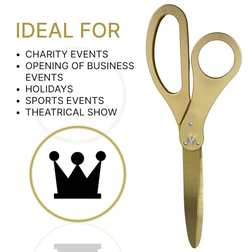 Gold scissors with gold blades for official ribbon cutting ceremonies