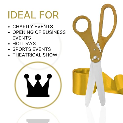 Gold scissors and satin gold ribbon for official grand opening