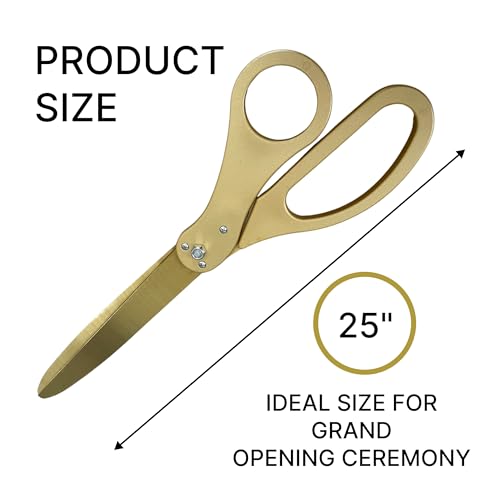 25-inch gold ceremonial scissors for grand opening events