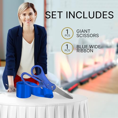 Grand opening ceremony kit with blue scissors and ribbons