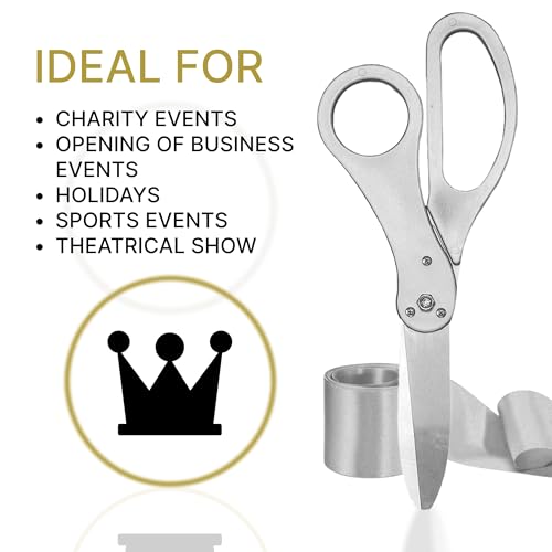 Silver scissors and satin silver ribbon for grand opening ceremonies