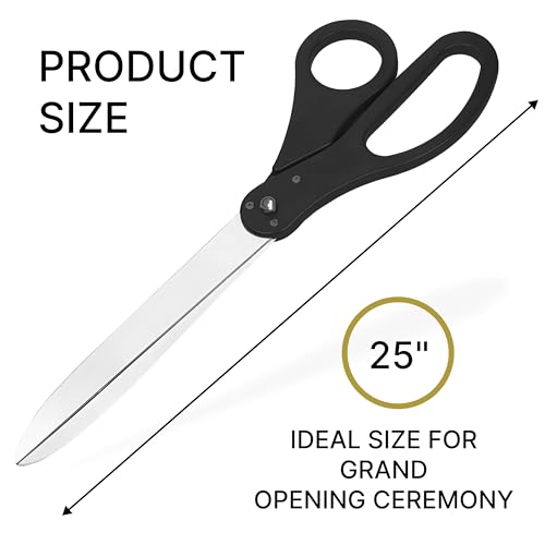 25-inch grand opening scissors with black handles for special ceremonies