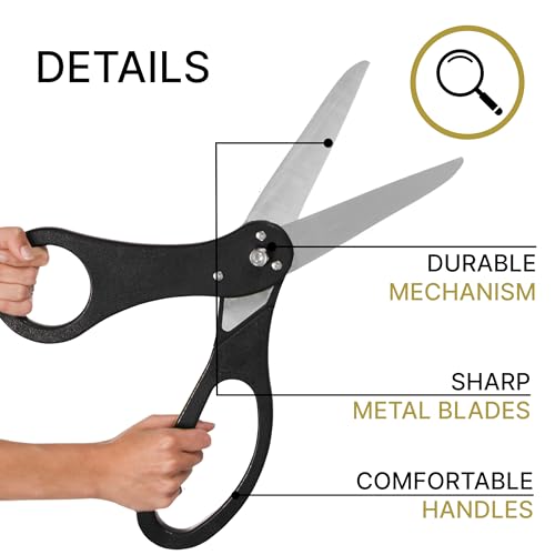 Large black scissors for cutting ribbons at grand opening ceremonies