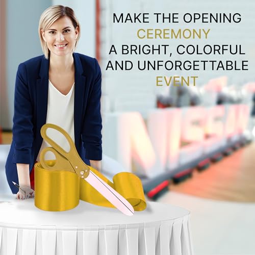 Grand opening kit featuring gold scissors and gold ribbon