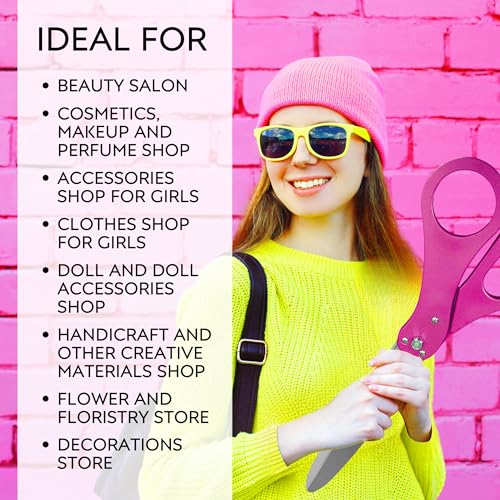 Ceremonial scissors with pink handles for grand opening celebrations