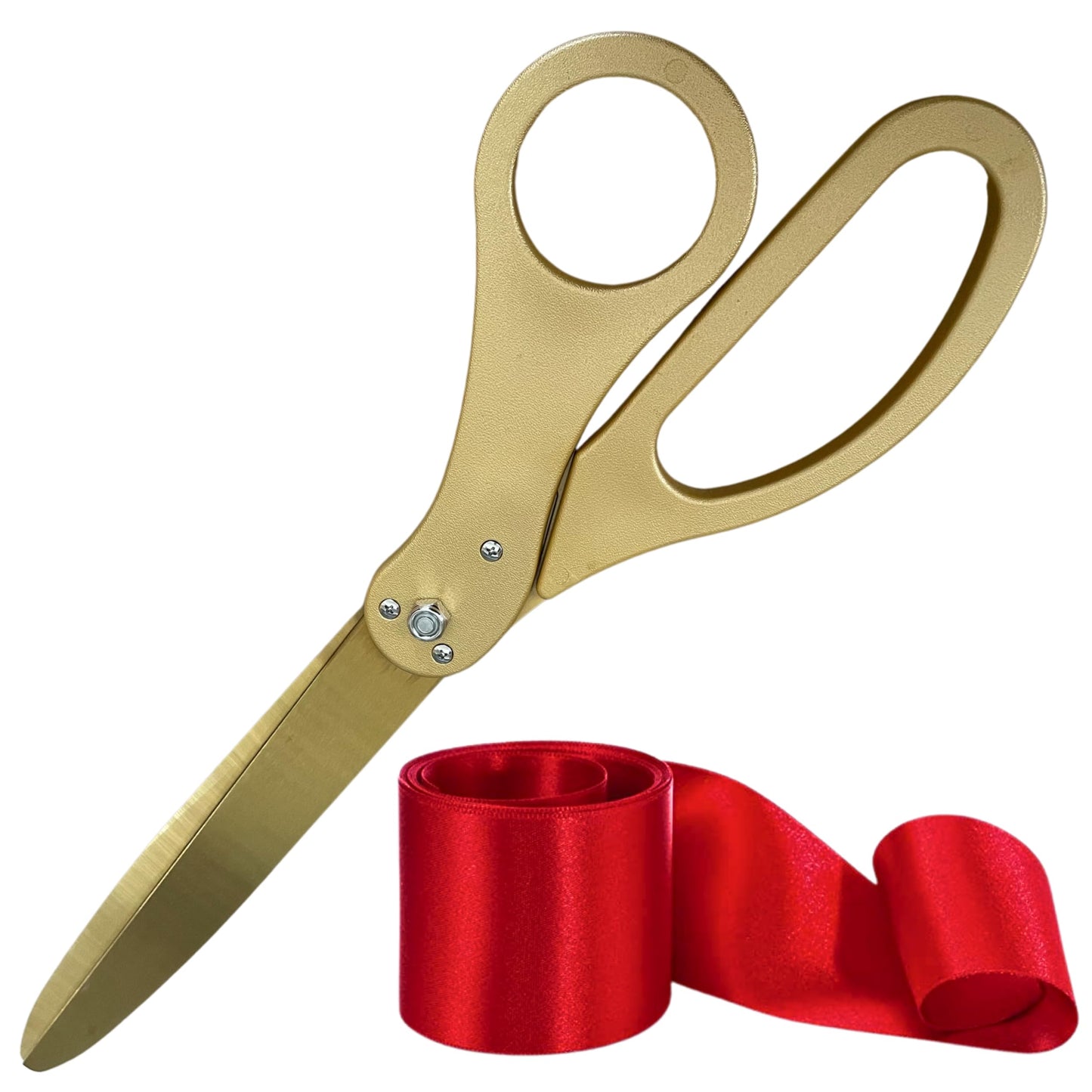 Grand opening scissors in gold with bold red ribbon