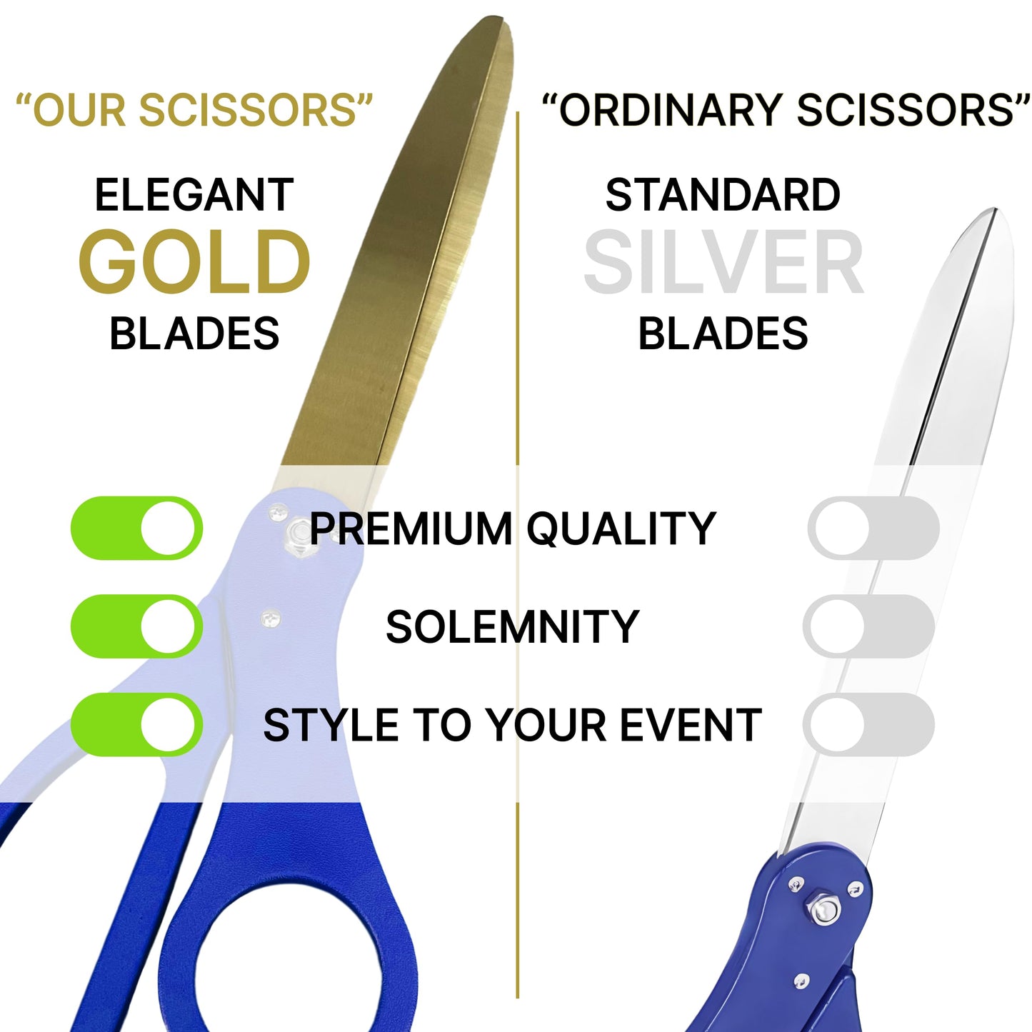 25" Blue Grand Opening Ceremony Kit with Gold Blades