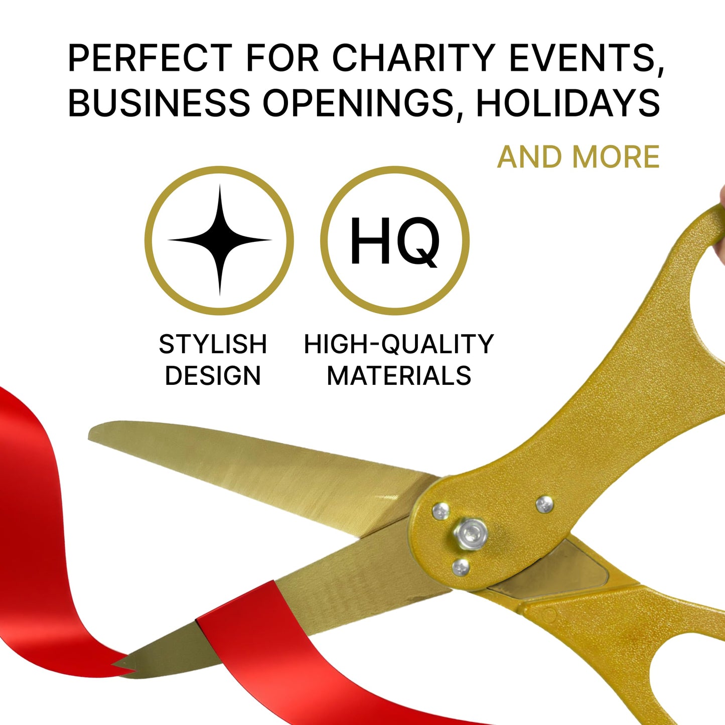 20" Gold Grand Opening Ceremony Kit with Gold Blades (Red Ribbon)