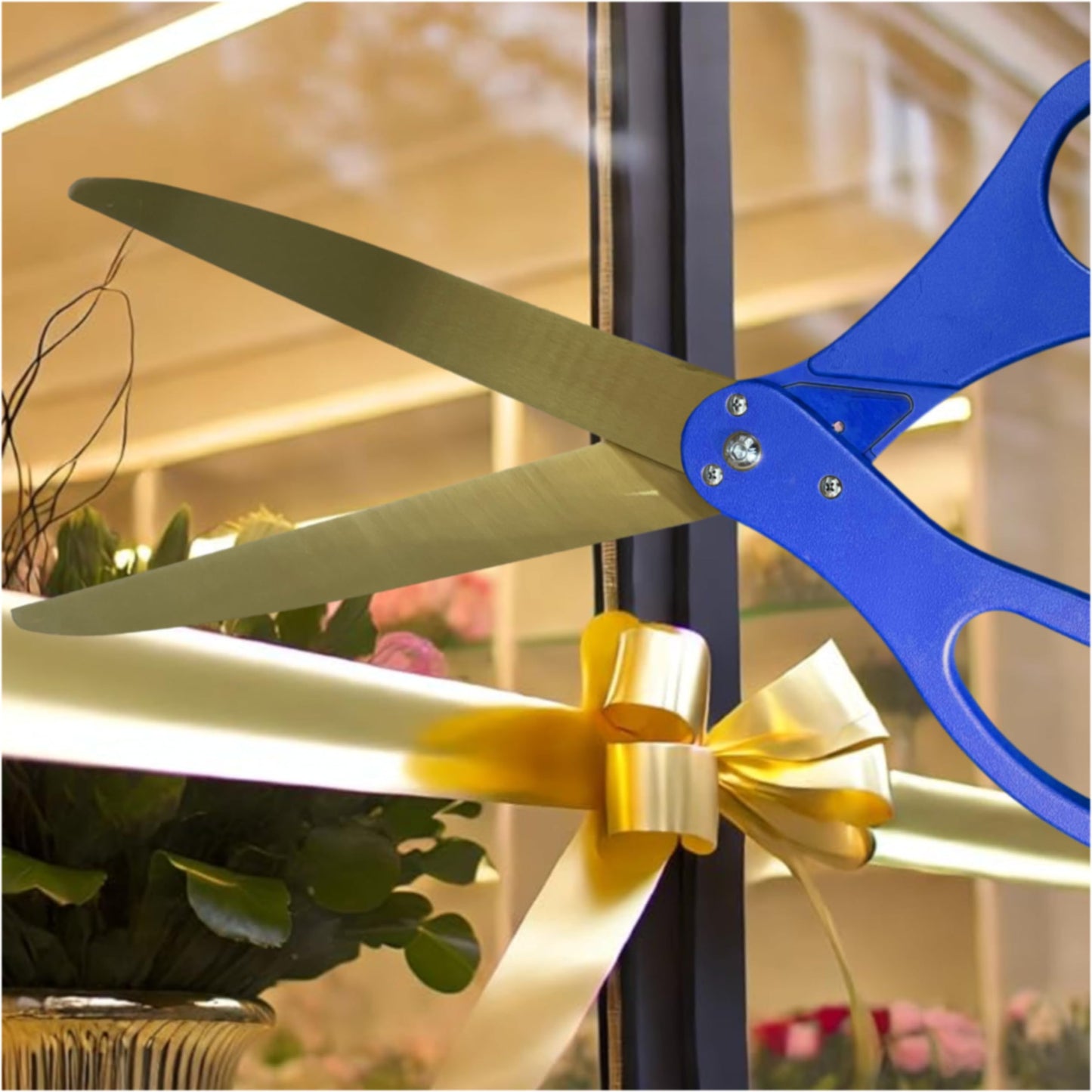25" Blue Grand Opening Ceremony Kit with Gold Blades