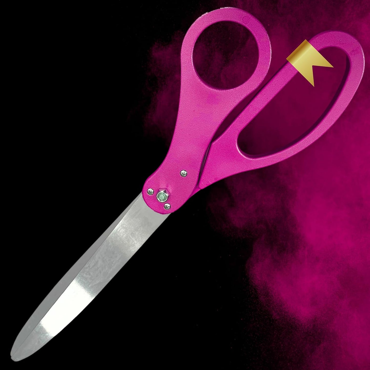 Ceremonial scissors with pink handles for grand opening celebrations