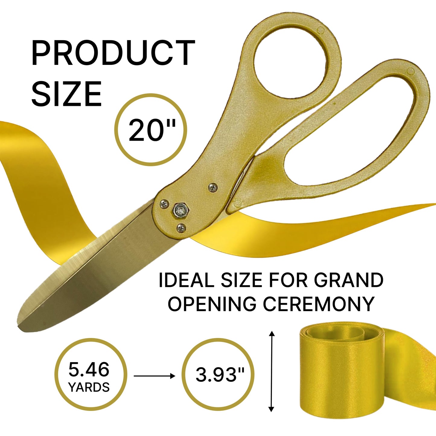 Gold scissors with gold blades and matching ribbon for grand openings