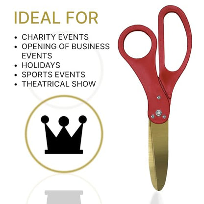 Grand opening scissors with red handles and gold blades