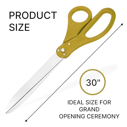 30-inch extra large ceremonial scissors with gold handles for grand openings