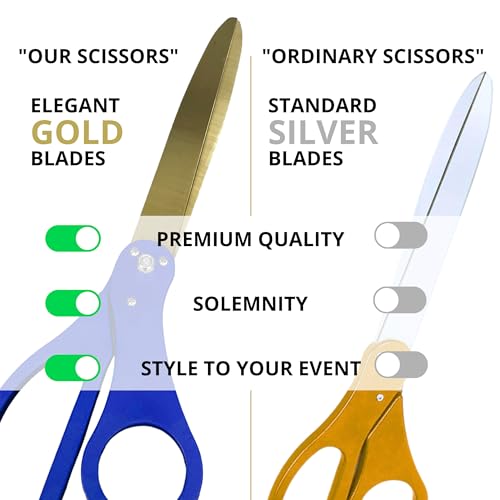 25" Blue Grand Opening Scissors with Gold Blades