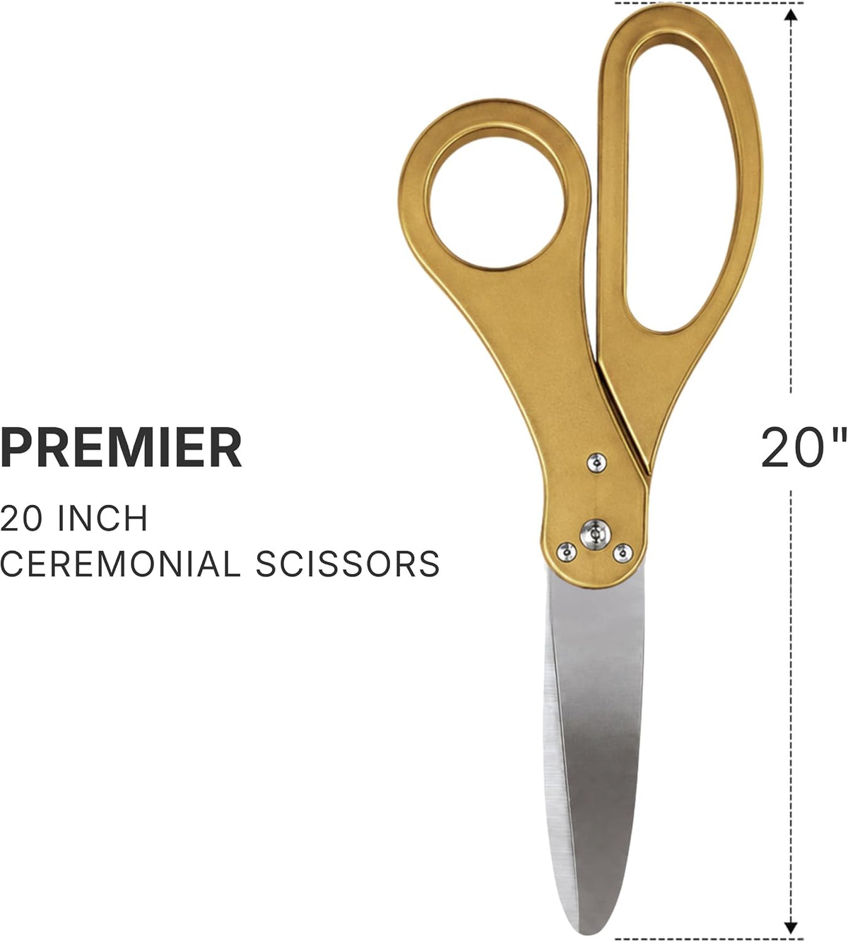 20 inch gold grand opening scissors — size