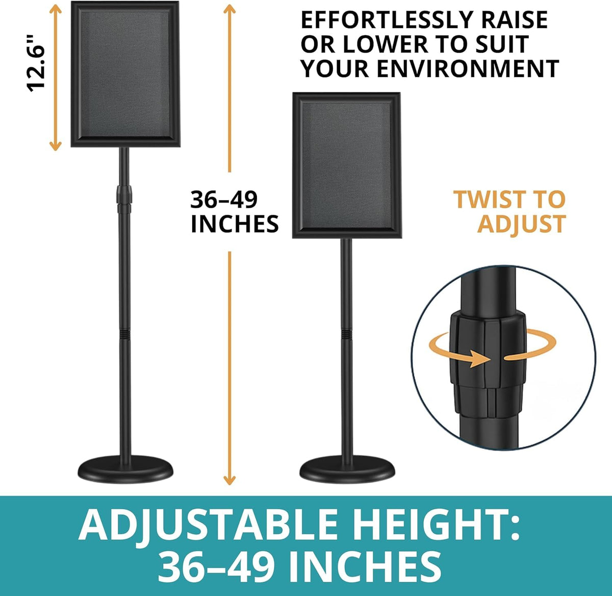 Rotating Floor Sign Stands for 8.5 x 11 in. Signs — 2 Pack