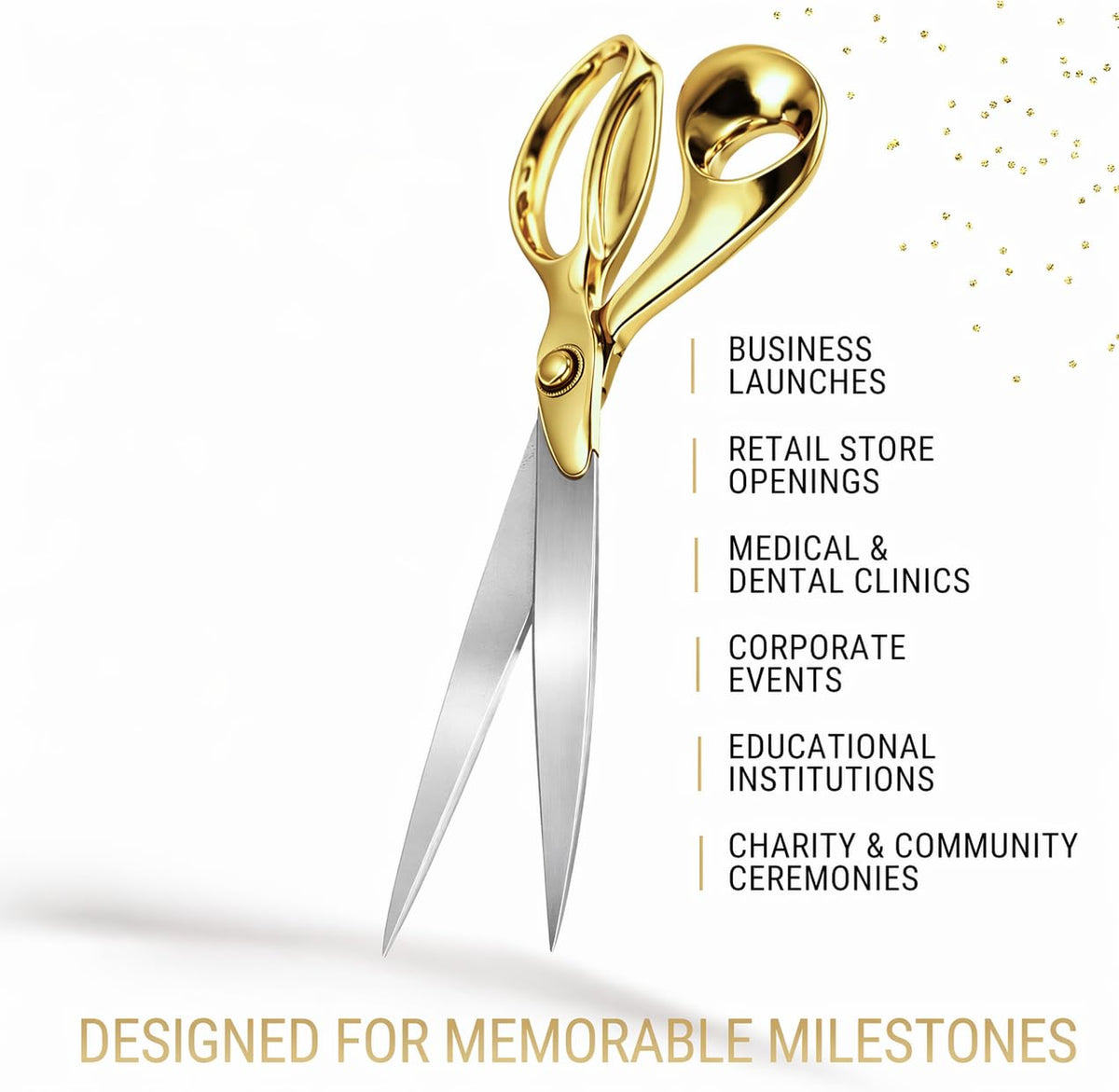 11" Gold Ribbon Cutting Scissors