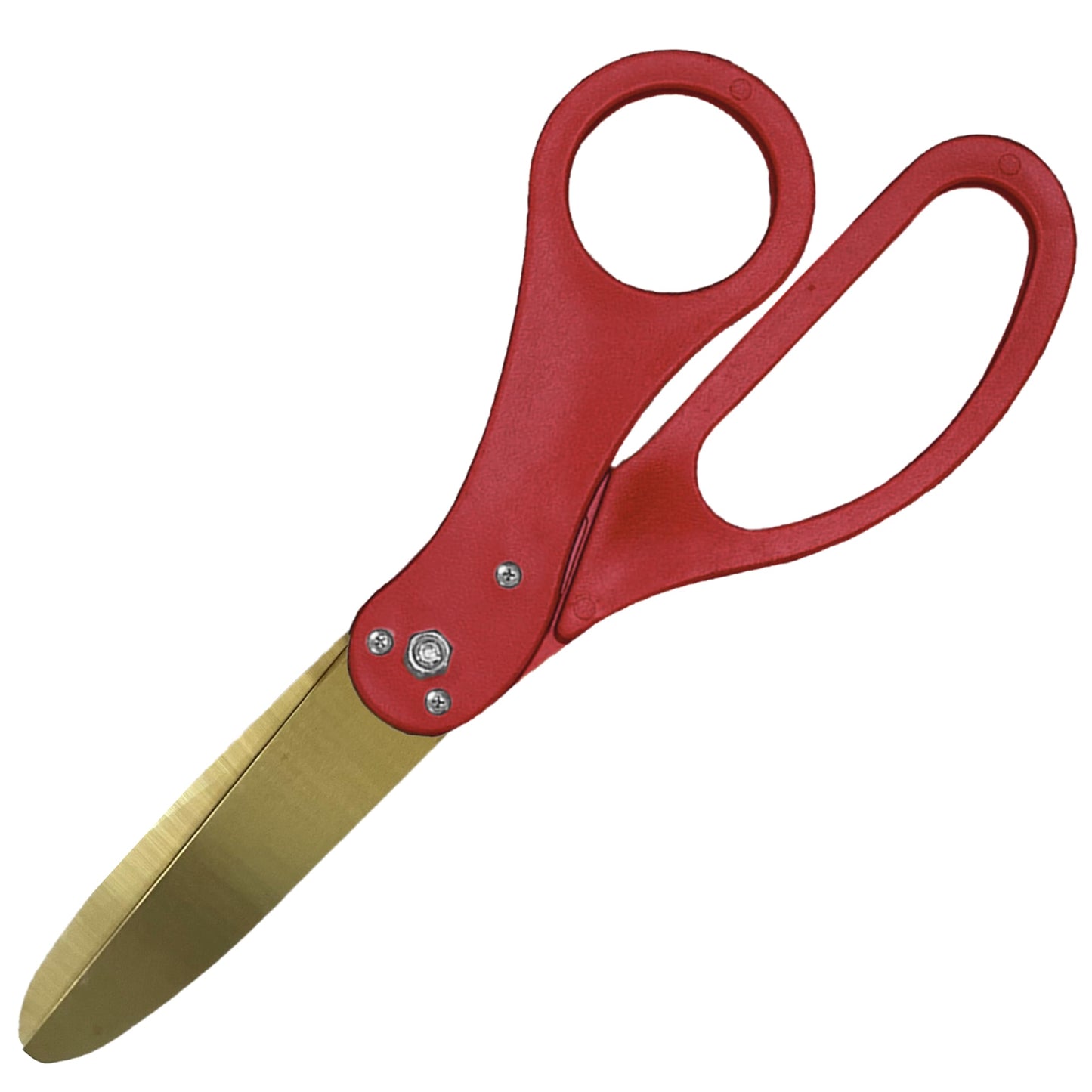 Ceremonial scissors with red handles and ribbons for grand opening events