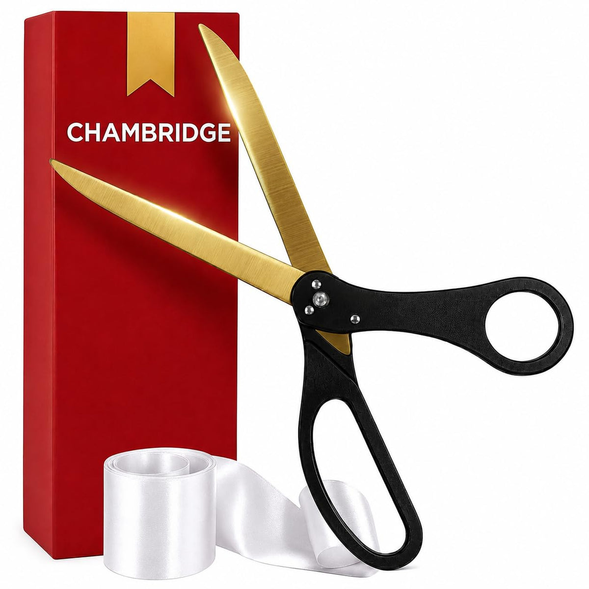 25 inch Black scissors with White Ribbon