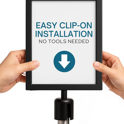 Stanchion Sign Holders for 8.5 x 11 in. Signs