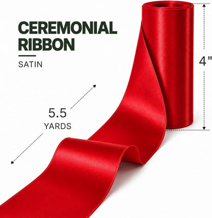 Red satin ribbon for ribbon cutting