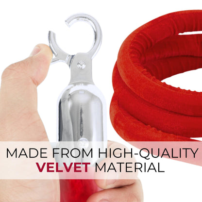 4-Piece Colored Velvet Rope Set — 5 ft