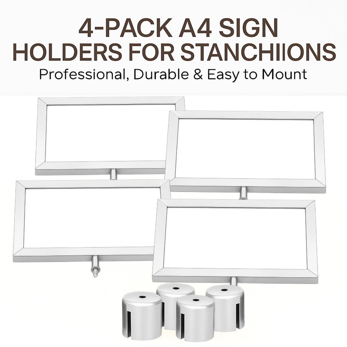 Stanchion Sign Holders for 8.5 x 11 in. Signs