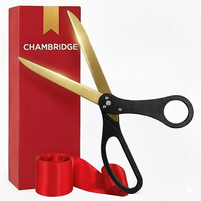 25 inch Black scissors with Red Ribbon