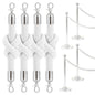 4-Piece White Velvet Rope Set, Silver Hooks