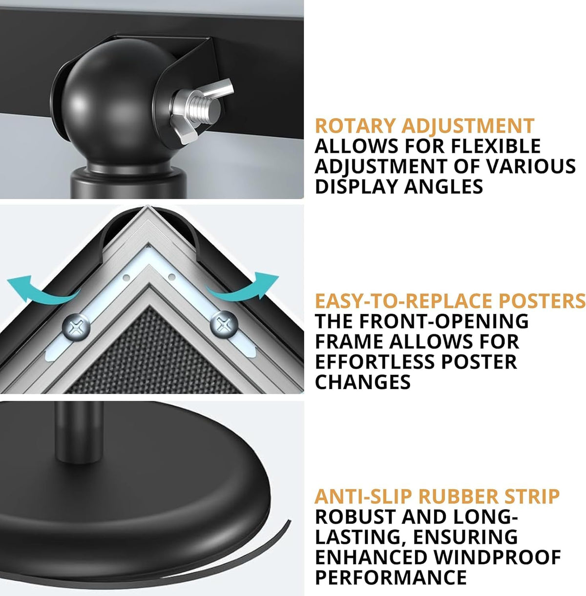 Rotating Floor Sign Stands for 8.5 x 11 in. Signs — 2 Pack