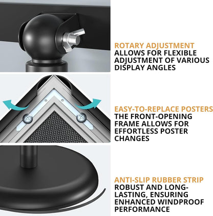 Rotating Floor Sign Stands for 8.5 x 11 in. Signs — 2 Pack
