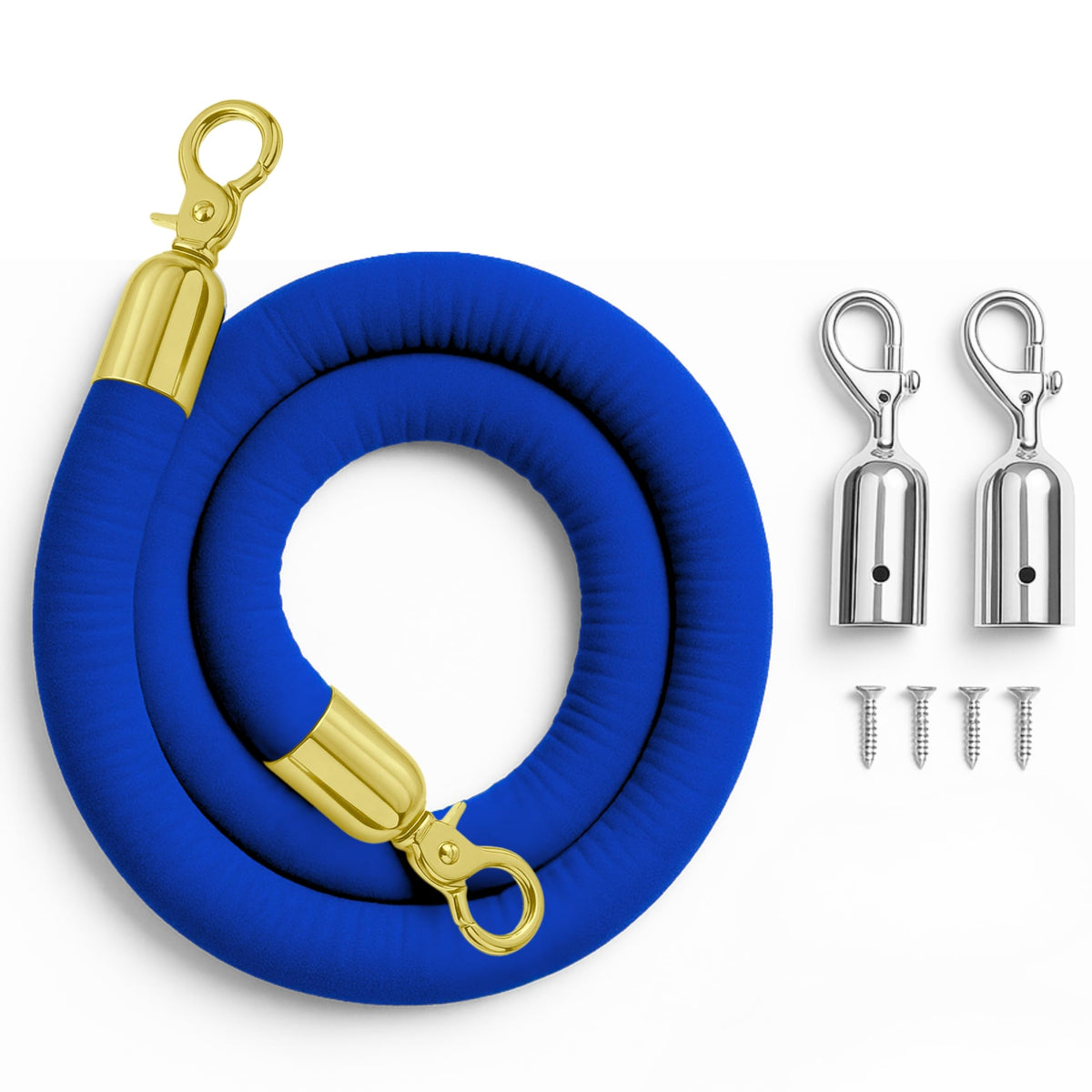 VIP Velvet Rope 6.5 ft with Gold & Silver Snap Ends