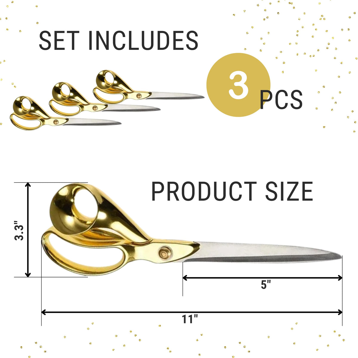 11" Gold Ribbon Cutting Scissors