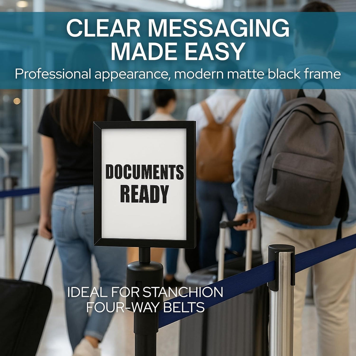 Stanchion Sign Holders for 8.5 x 11 in. Signs
