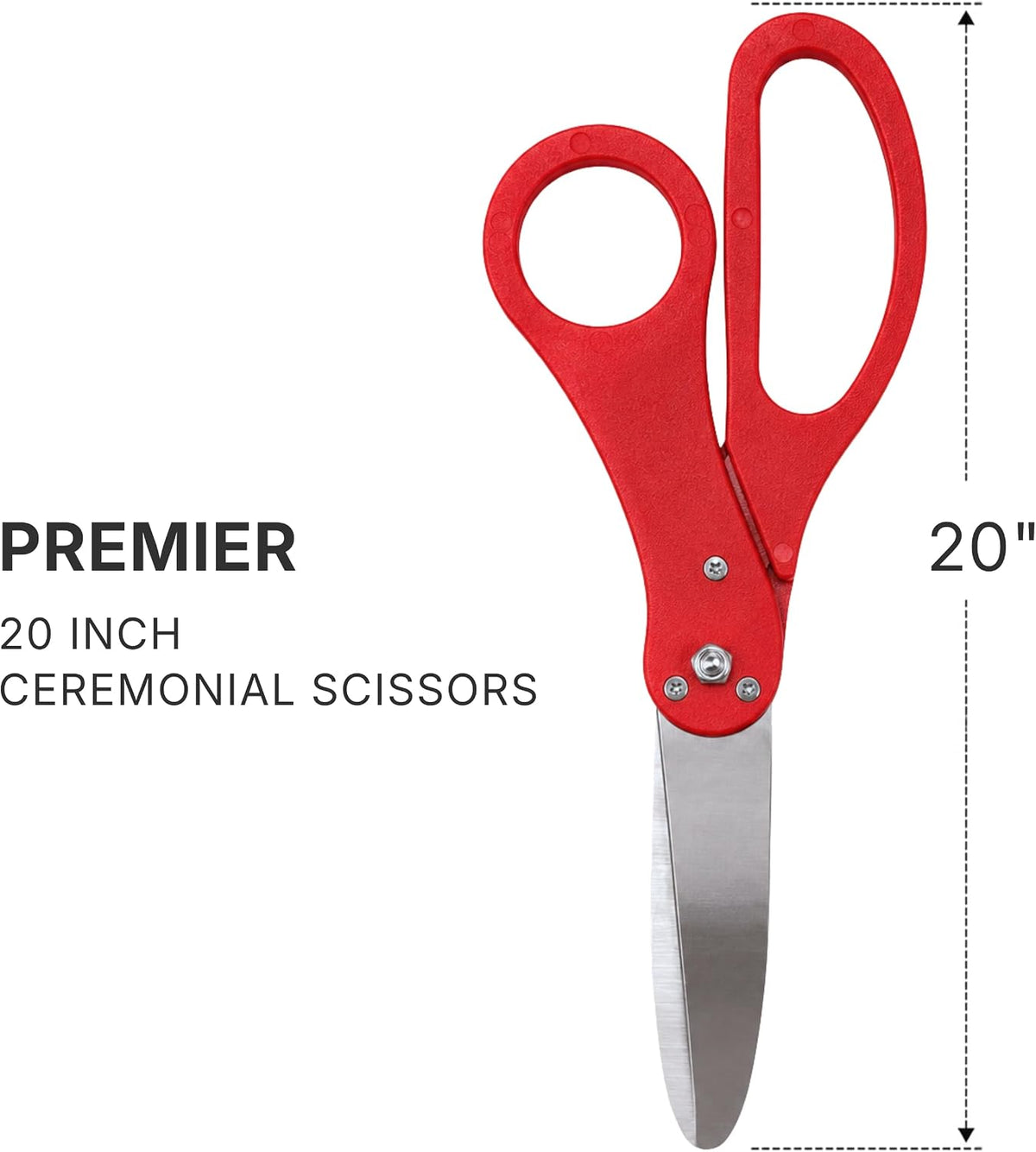 20 inch red grand opening scissors — size