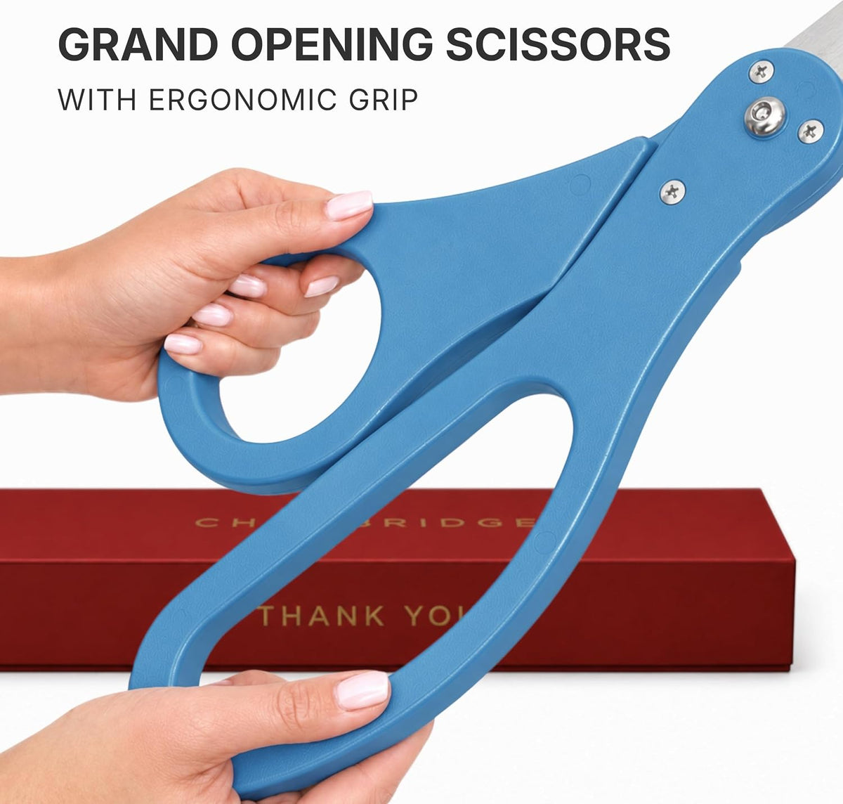 20 inch light blue ceremonial scissors — detail