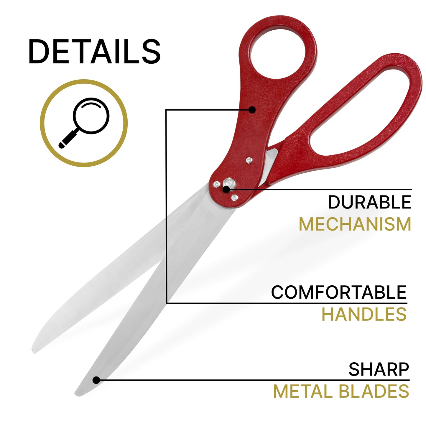 Stylish red ceremonial scissors for grand openings