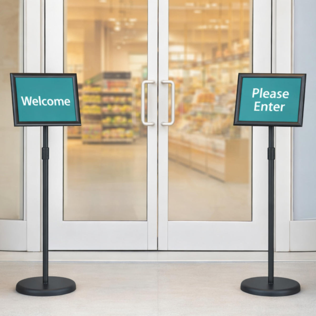 Rotating Floor Sign Stands for 8.5 x 11 in. Signs — 2 Pack