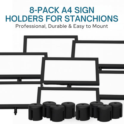 Stanchion Sign Holders for 8.5 x 11 in. Signs