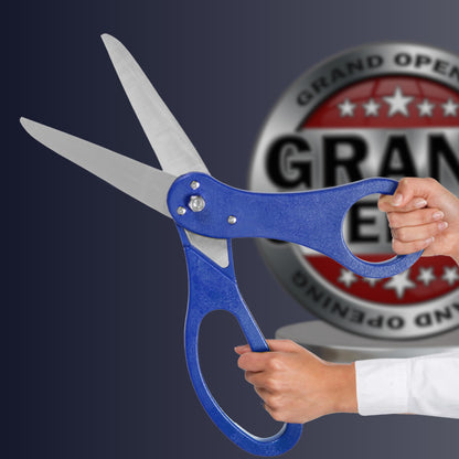 20-inch grand opening scissors with blue handles