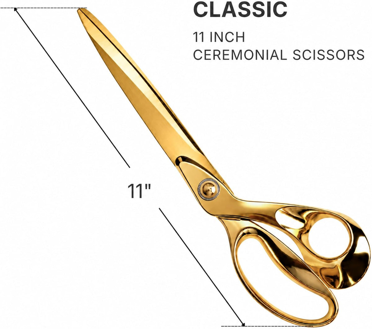 All-gold ceremonial scissors 11 inch