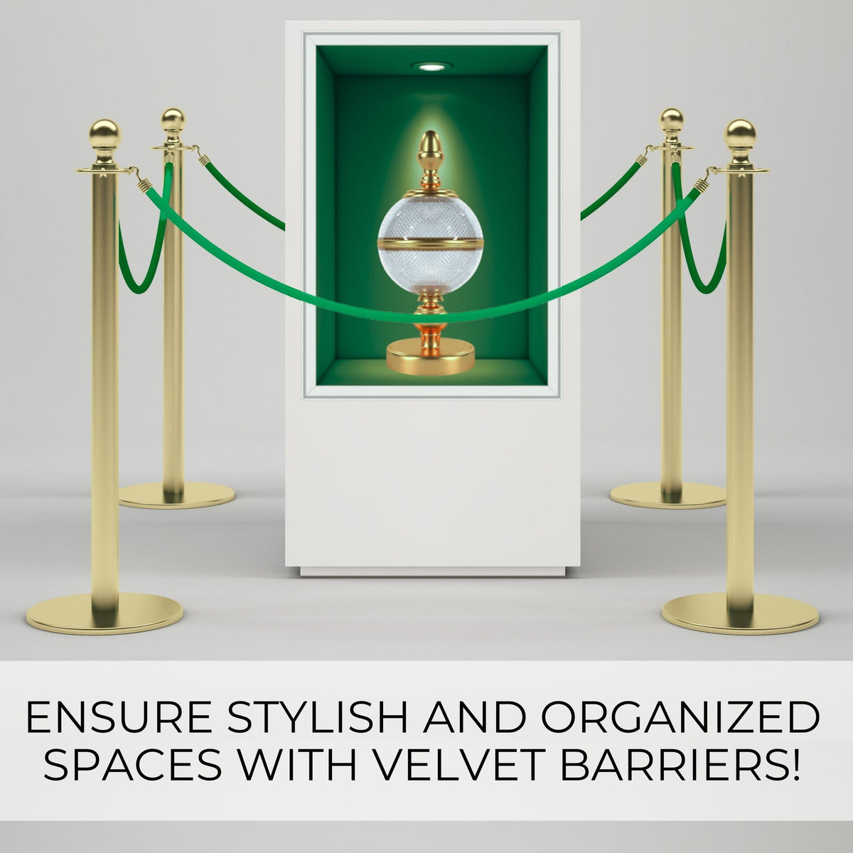 4-Piece Colored Velvet Rope Set — 5 ft