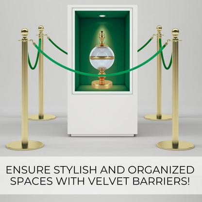 4-Piece Colored Velvet Rope Set — 5 ft