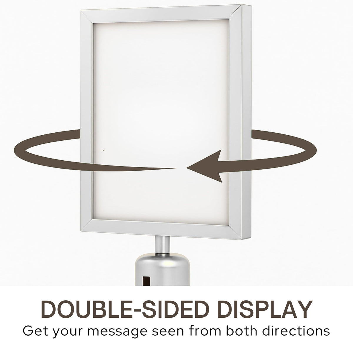 Silver Vertical Stanchion Sign Holders — 4 Pack