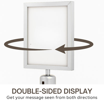 Silver Vertical Stanchion Sign Holders — 4 Pack