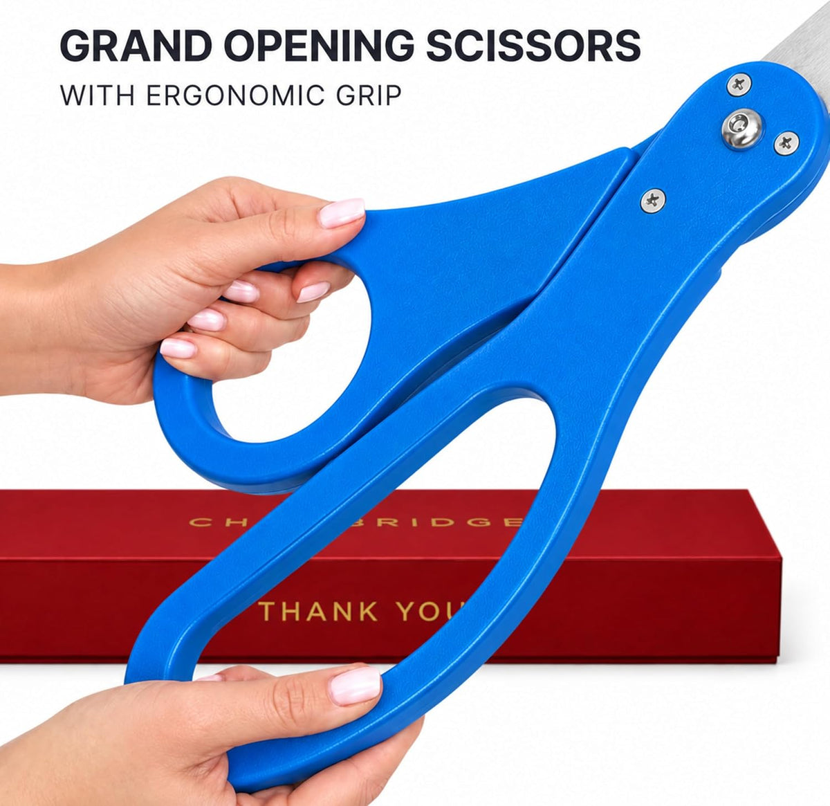 20 inch blue ceremonial scissors — detail