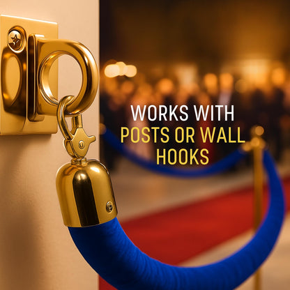 VIP Velvet Rope 6.5 ft with Gold & Silver Snap Ends