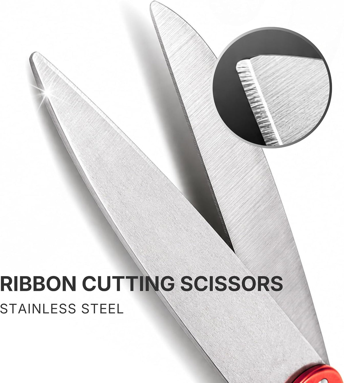 Stainless steel blades of the 20 inch red scissors